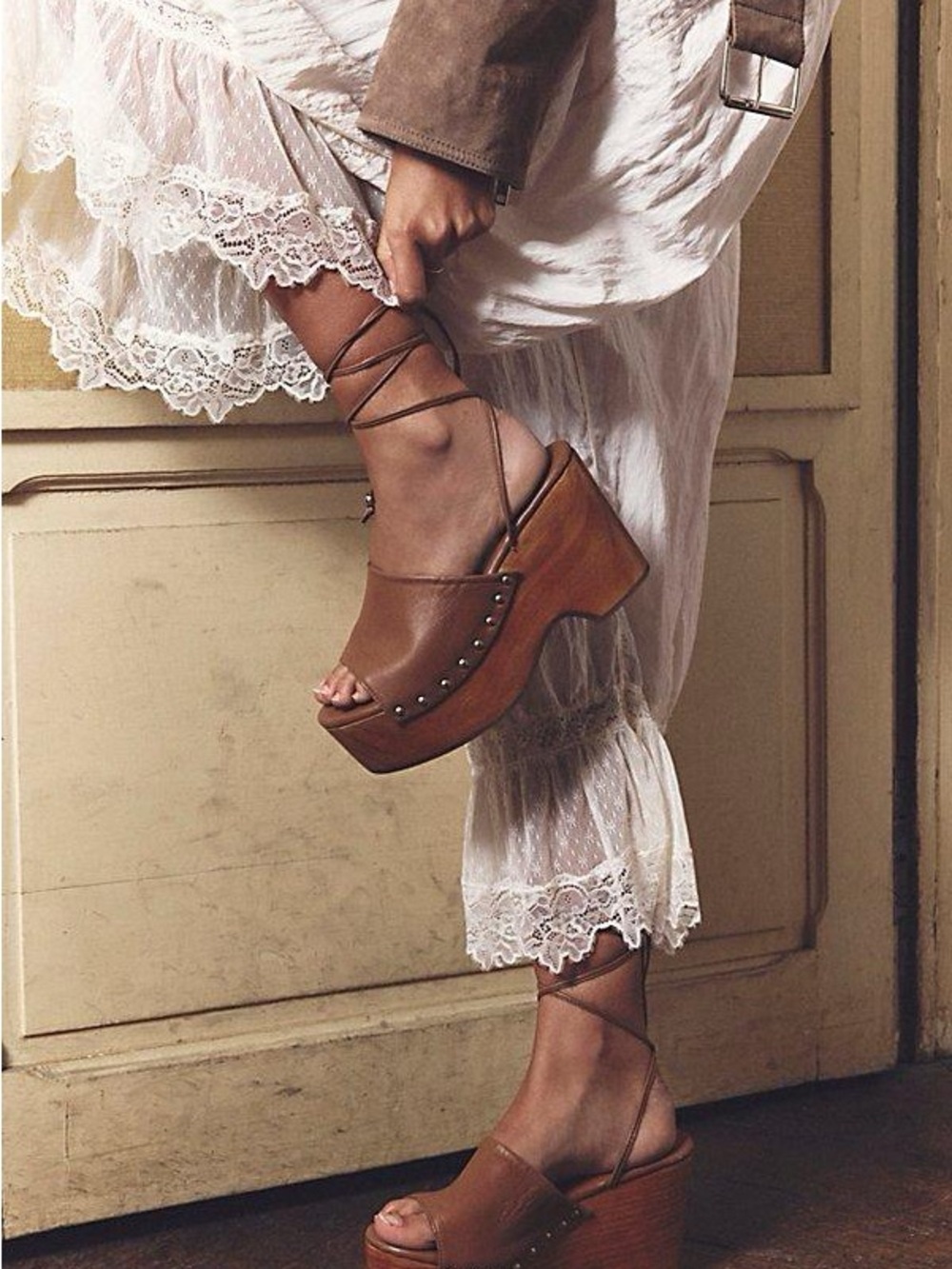 Free People Front Row Wrap Clogs 7